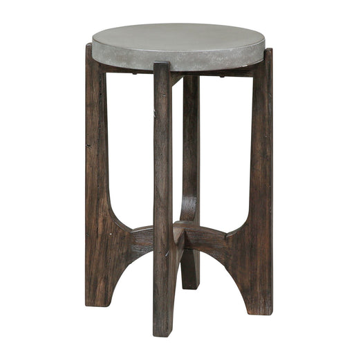 Cascade Chair Side Table in Wire Brush Rustic Brown - Discount Furniture World (Burlington,NC)