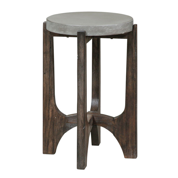 Cascade Chair Side Table in Wire Brush Rustic Brown - Discount Furniture World (Burlington,NC)