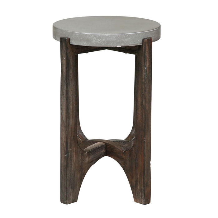 Cascade Chair Side Table in Wire Brush Rustic Brown - Discount Furniture World (Burlington,NC)