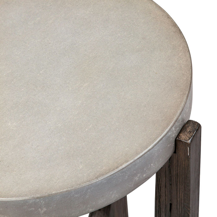 Cascade Chair Side Table in Wire Brush Rustic Brown - Discount Furniture World (Burlington,NC)