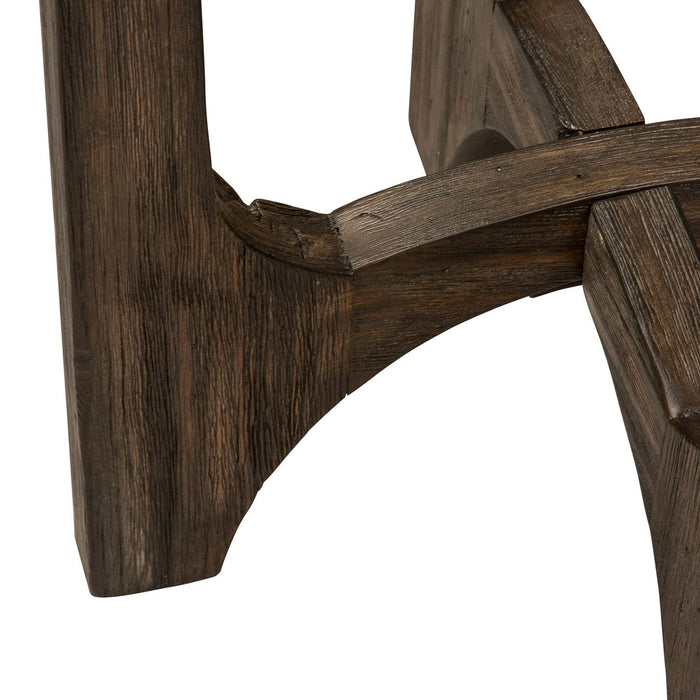 Cascade Chair Side Table in Wire Brush Rustic Brown - Discount Furniture World (Burlington,NC)