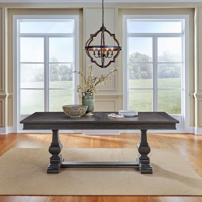 Paradise Valley Trestle Table Set - Discount Furniture World (Burlington,NC)