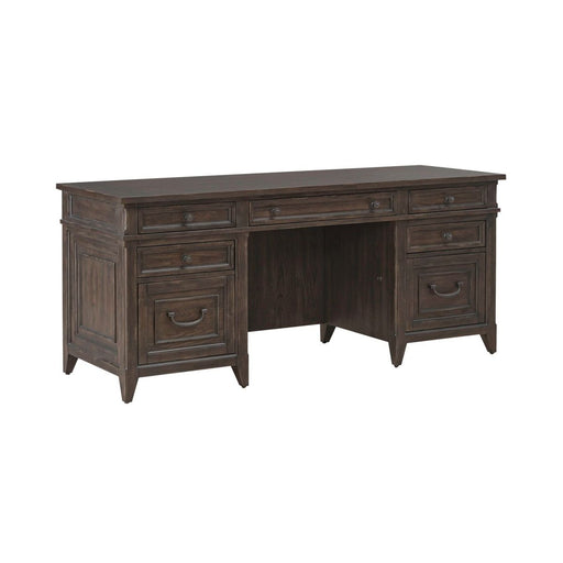 Liberty Furniture Paradise Valley Executive Credenza in Saddle Brown image