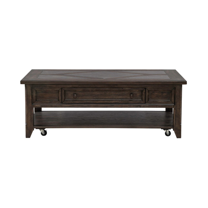 Paradise Valley Rectangular Cocktail Table in Saddle Brown