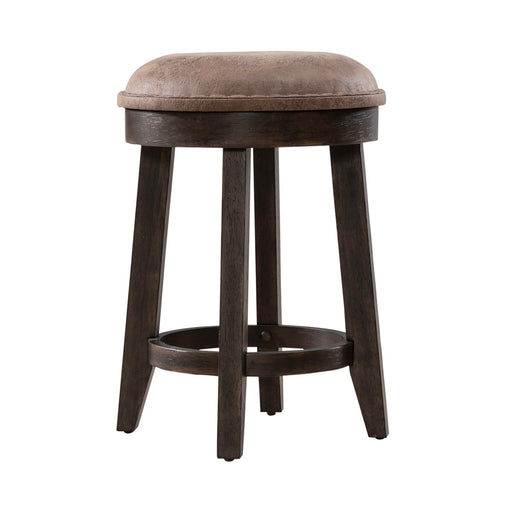 Paradise Valley Upholstered Console Stool (RTA) in Saddle Brown - Discount Furniture World (Burlington,NC)