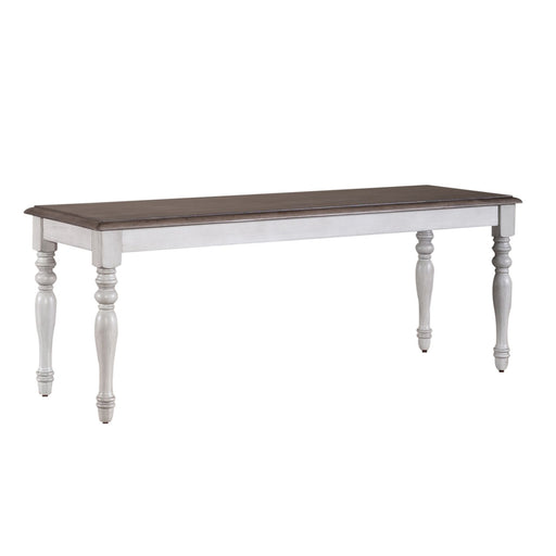 Ocean Isle Bench (RTA) in Antique White with Weathered Pine - Discount Furniture World (Burlington,NC)