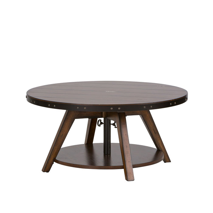 Aspen Skies Motion Cocktail Table in Russet Brown - Discount Furniture World (Burlington,NC)