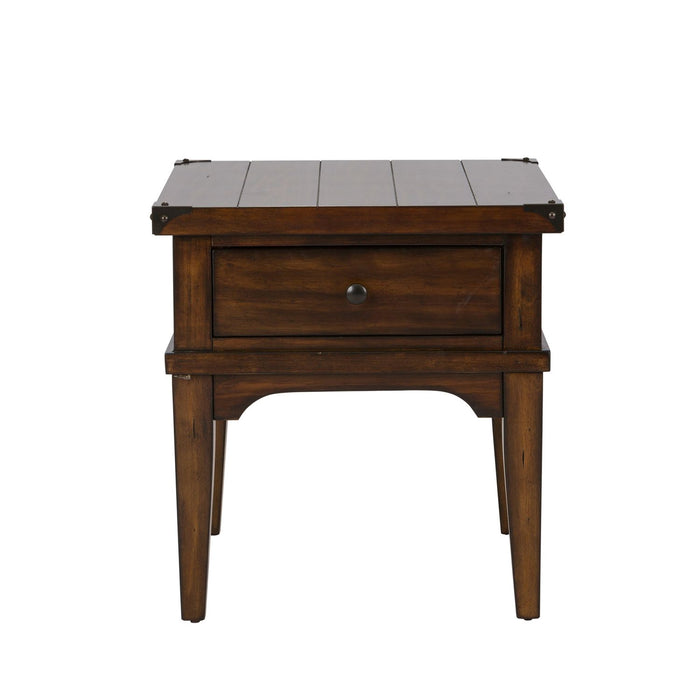 Aspen Skies End Table in Russet Brown - Discount Furniture World (Burlington,NC)
