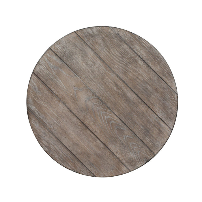 Sedona Round End Table in Heavy Distressed White