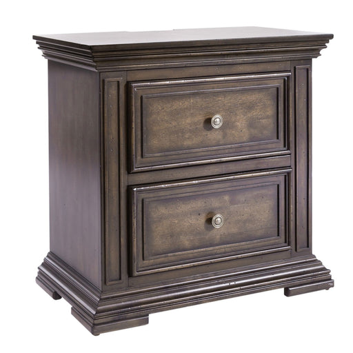 Big Valley 2 Drawer Night Stand w/ Charging Station - Discount Furniture World (Burlington,NC)