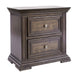 Big Valley 2 Drawer Night Stand w/ Charging Station - Discount Furniture World (Burlington,NC)