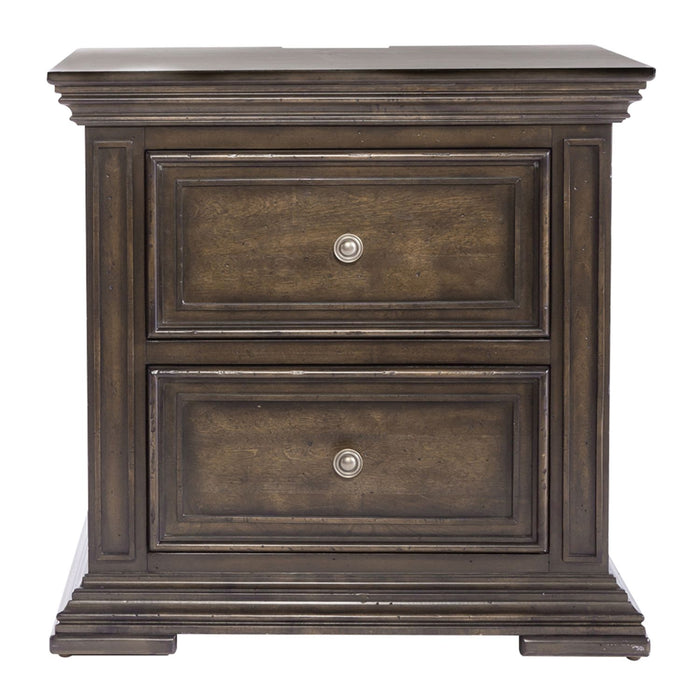 Big Valley 2 Drawer Night Stand w/ Charging Station - Discount Furniture World (Burlington,NC)