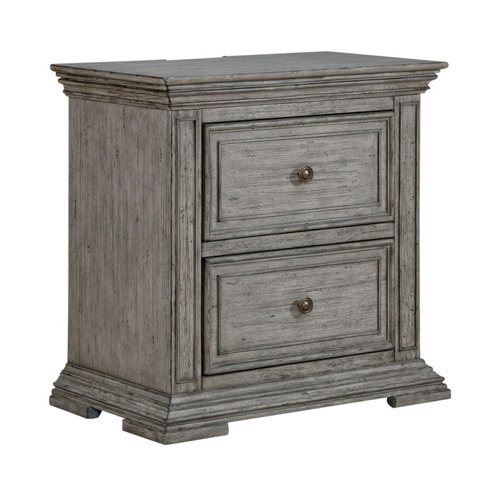 Big Valley 2 Drawer Night Stand w/ Charging Station - Discount Furniture World (Burlington,NC)