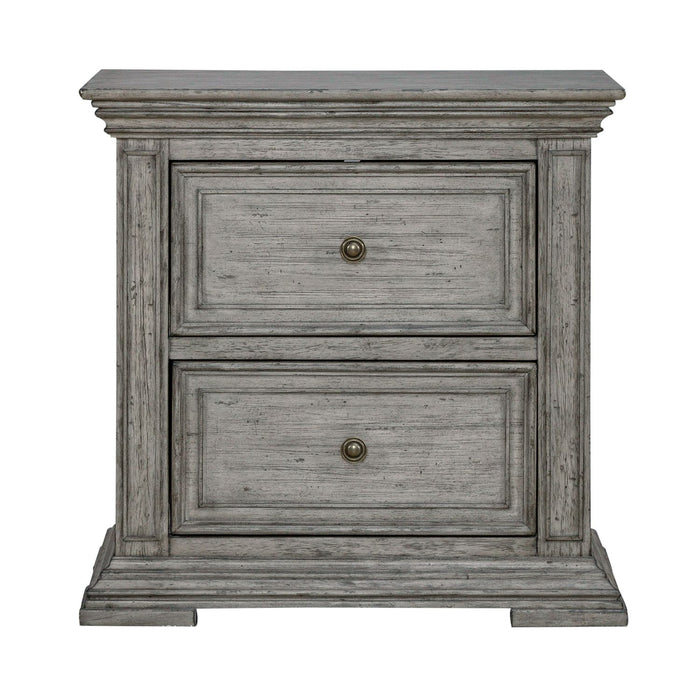 Big Valley 2 Drawer Night Stand w/ Charging Station - Discount Furniture World (Burlington,NC)