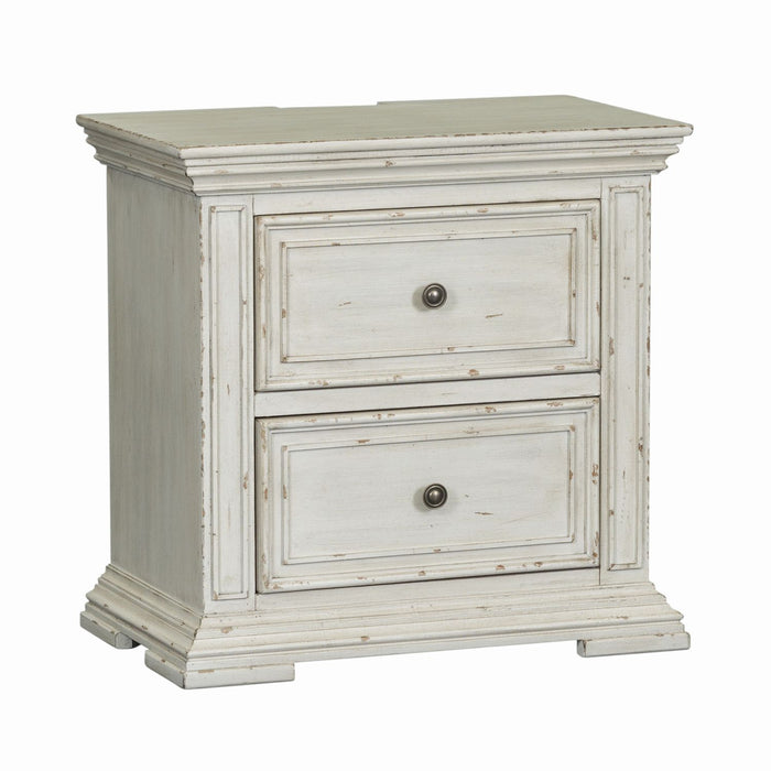 Big Valley 2 Drawer Night Stand w/ Charging Station - Discount Furniture World (Burlington,NC)