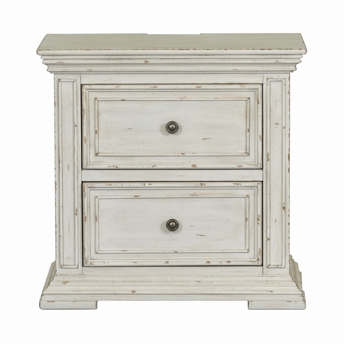 Big Valley 2 Drawer Night Stand w/ Charging Station - Discount Furniture World (Burlington,NC)