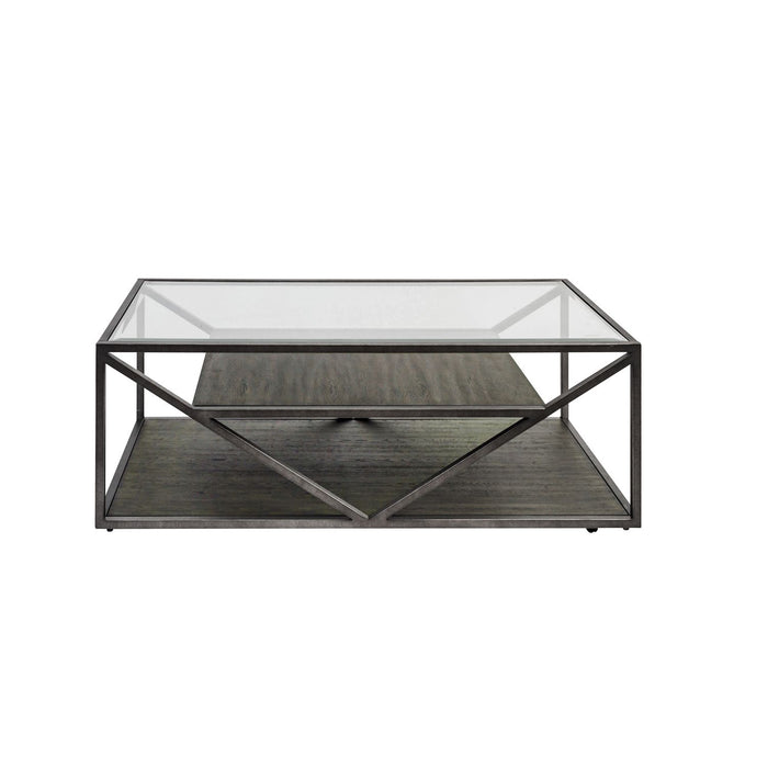 Arista Rectangular Cocktail Table in Cobblestone Brown - Discount Furniture World (Burlington,NC)