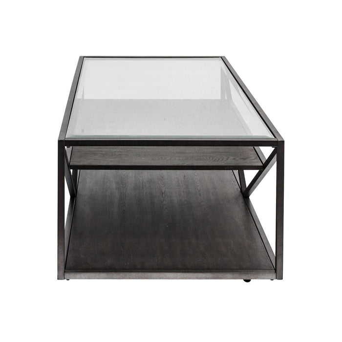 Arista Rectangular Cocktail Table in Cobblestone Brown - Discount Furniture World (Burlington,NC)