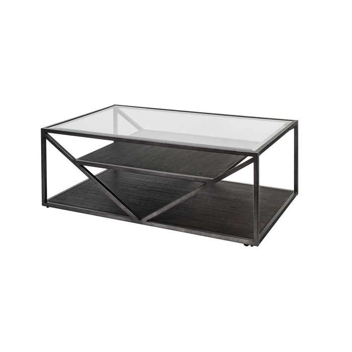 Arista Rectangular Cocktail Table in Cobblestone Brown - Discount Furniture World (Burlington,NC)