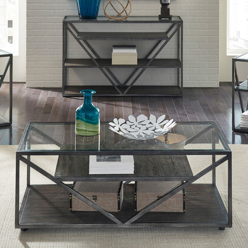 Arista Rectangular Cocktail Table in Cobblestone Brown image
