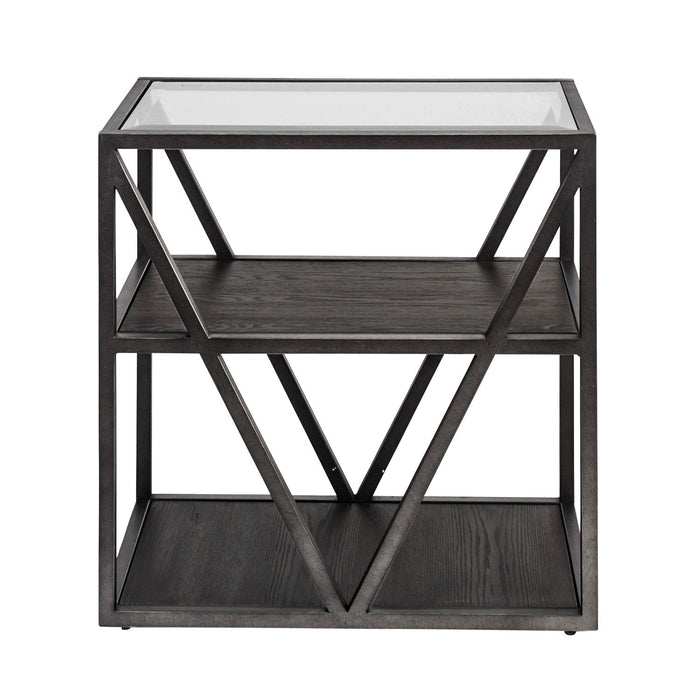 Arista Chair Side Table in Cobblestone Brown - Discount Furniture World (Burlington,NC)