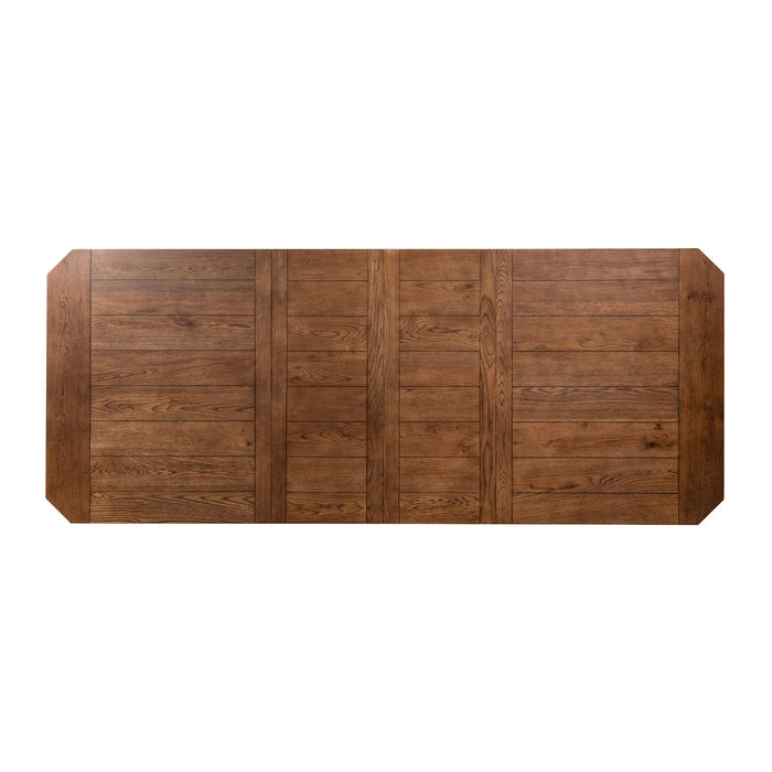 Hearthstone Rectangular Leg Table in Rustic Oak Finish - Discount Furniture World (Burlington,NC)