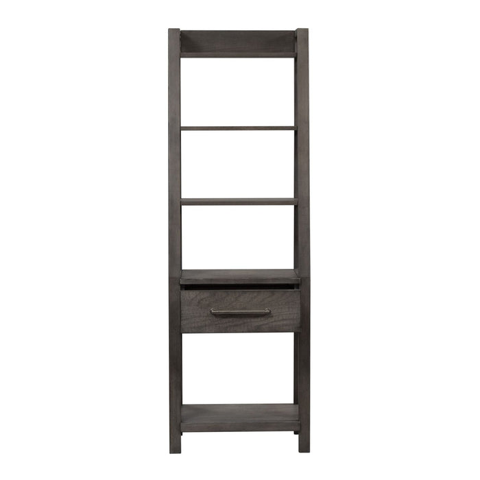 Modern Farmhouse Leaning Bookcase in Dusty Charcoal