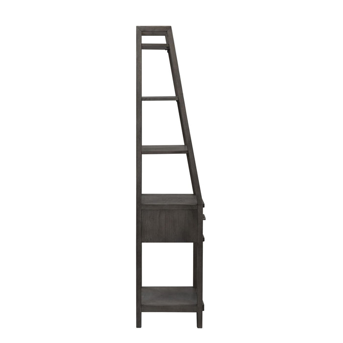 Modern Farmhouse Leaning Bookcase in Dusty Charcoal