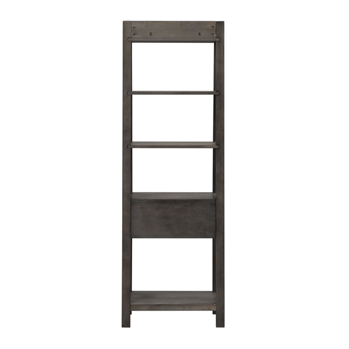 Modern Farmhouse Leaning Bookcase in Dusty Charcoal
