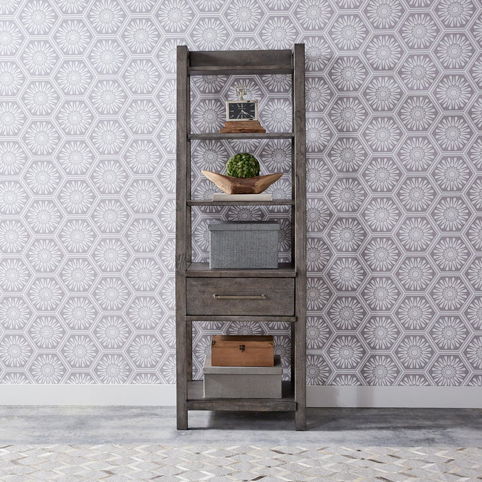 Modern Farmhouse Leaning Bookcase in Dusty Charcoal image