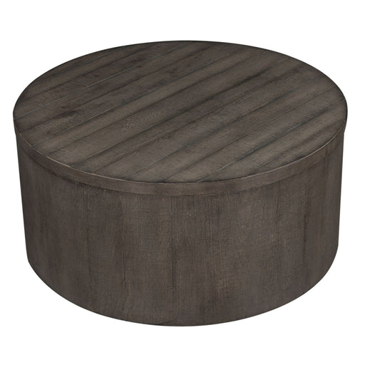 Modern Farmhouse Drum Cocktail Table - Discount Furniture World (Burlington,NC)