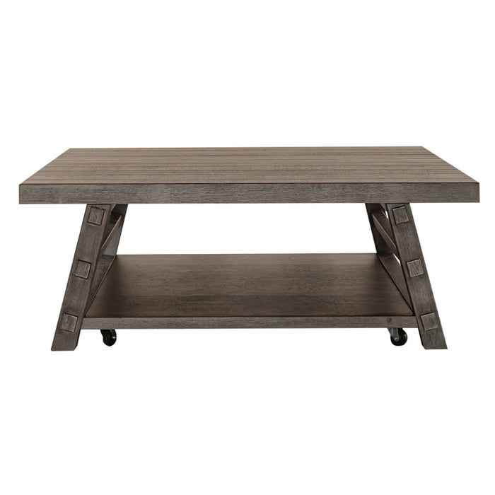 Modern Farmhouse Oversized Square Cocktail Table - Discount Furniture World (Burlington,NC)