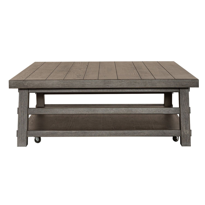 Modern Farmhouse Oversized Square Cocktail Table - Discount Furniture World (Burlington,NC)