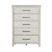 Modern Farmhouse 5 Drawer Chest in White - Discount Furniture World (Burlington,NC)