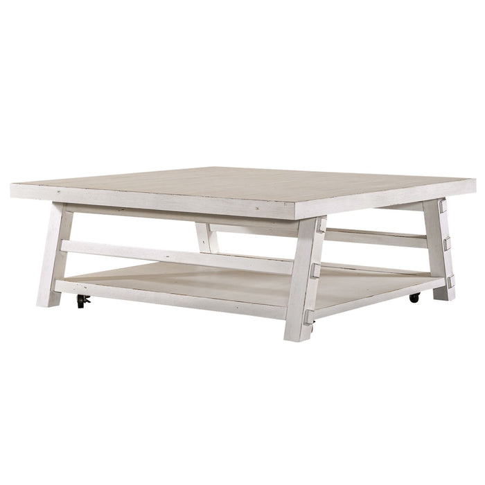 Modern Farmhouse Oversized Square Cocktail Table - Discount Furniture World (Burlington,NC)