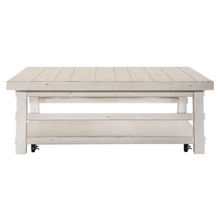 Modern Farmhouse Oversized Square Cocktail Table - Discount Furniture World (Burlington,NC)