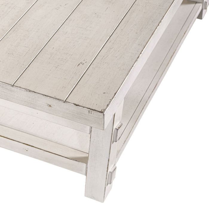 Modern Farmhouse Oversized Square Cocktail Table - Discount Furniture World (Burlington,NC)