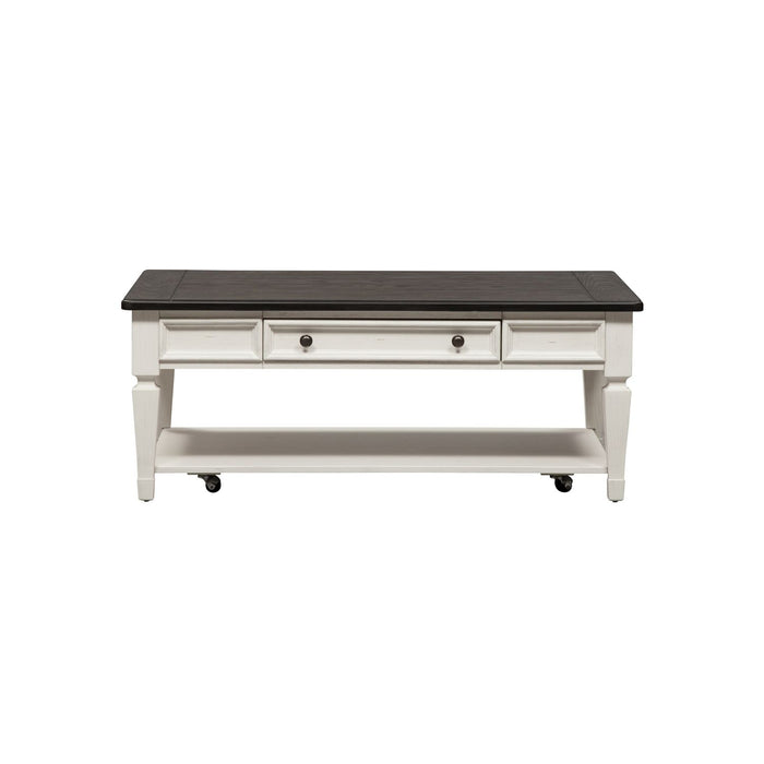 Allyson Park Rectangular Cocktail Table in Wirebrushed White - Discount Furniture World (Burlington,NC)