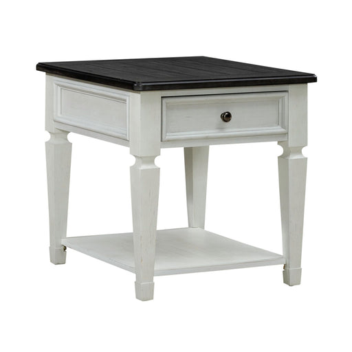 Allyson Park Drawer End Table in Wirebrushed White - Discount Furniture World (Burlington,NC)