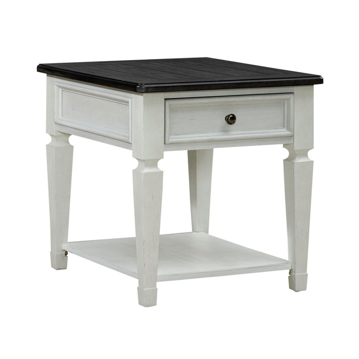 Allyson Park Drawer End Table in Wirebrushed White - Discount Furniture World (Burlington,NC)