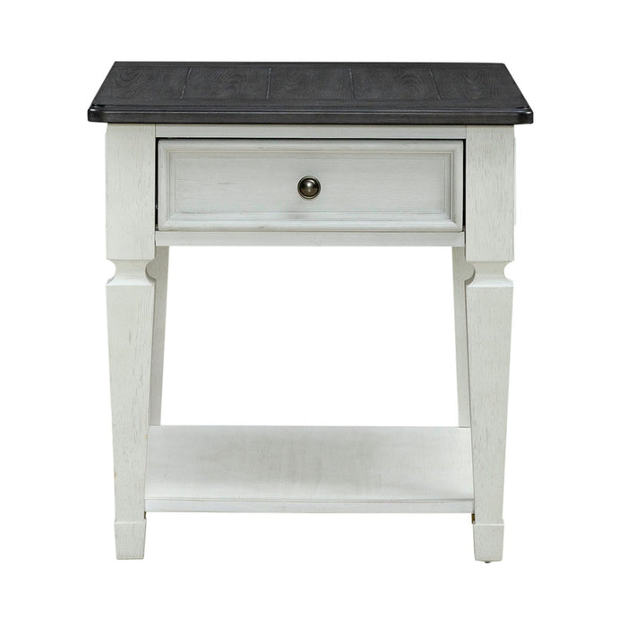Allyson Park Drawer End Table in Wirebrushed White - Discount Furniture World (Burlington,NC)