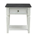 Allyson Park Drawer End Table in Wirebrushed White - Discount Furniture World (Burlington,NC)
