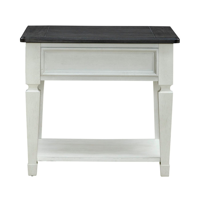 Allyson Park Drawer End Table in Wirebrushed White - Discount Furniture World (Burlington,NC)