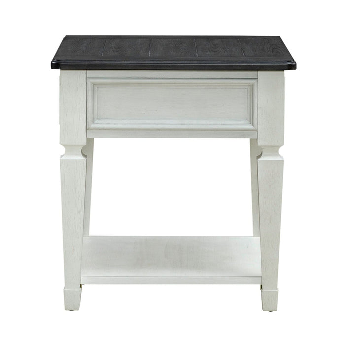 Allyson Park Drawer End Table in Wirebrushed White - Discount Furniture World (Burlington,NC)