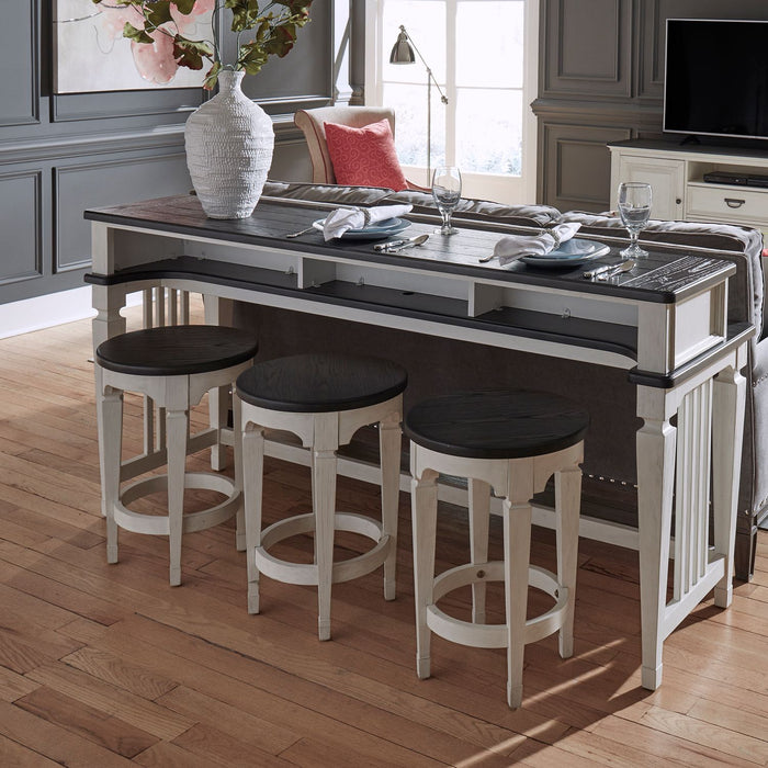Allyson Park Console Stool in Wirebrushed White - Discount Furniture World (Burlington,NC)