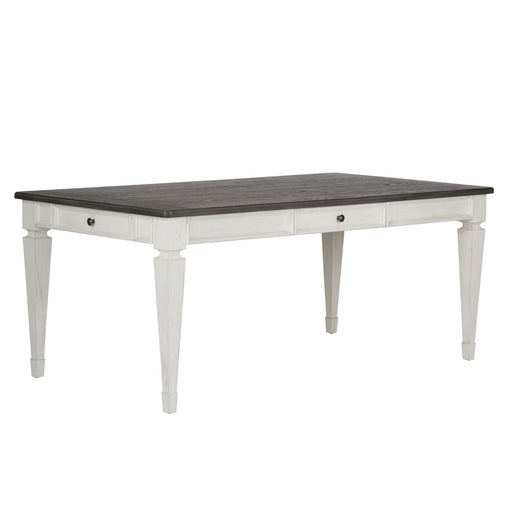 Allyson Park Rectangular Leg Table in White with Charcoal - Discount Furniture World (Burlington,NC)