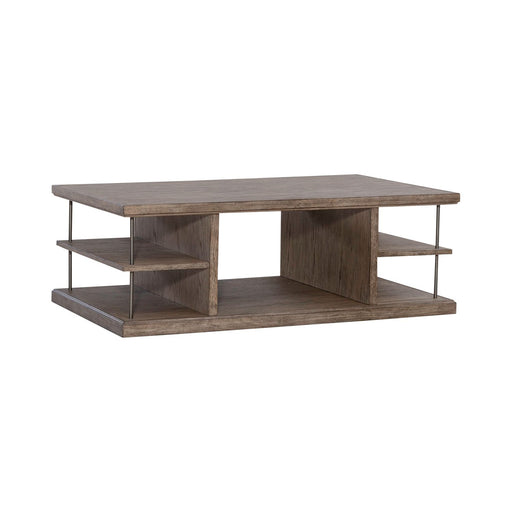 City Scape Cocktail Table in White Oak Veneers - Discount Furniture World (Burlington,NC)