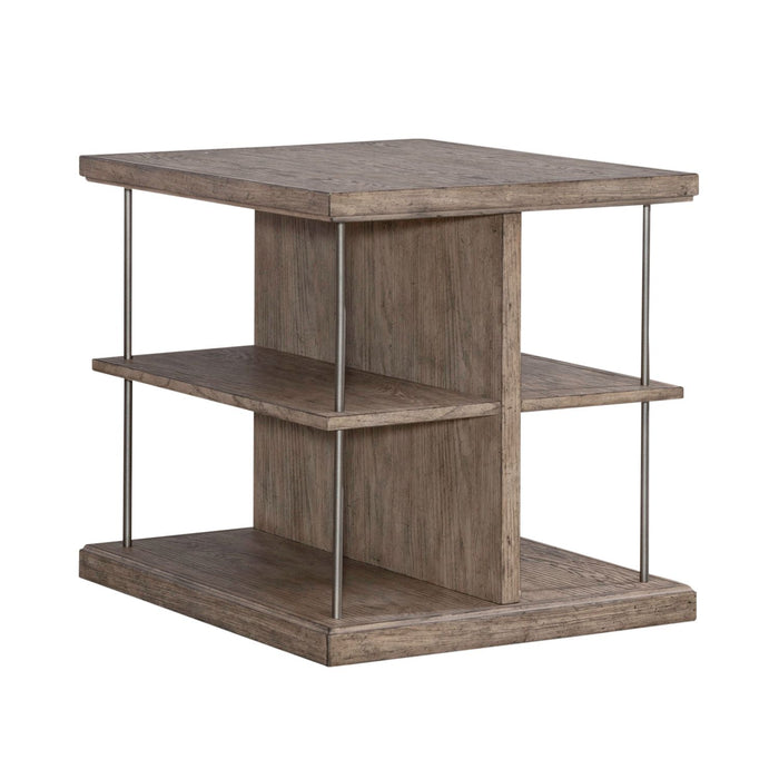 City Scape End Table in White Oak Veneers - Discount Furniture World (Burlington,NC)
