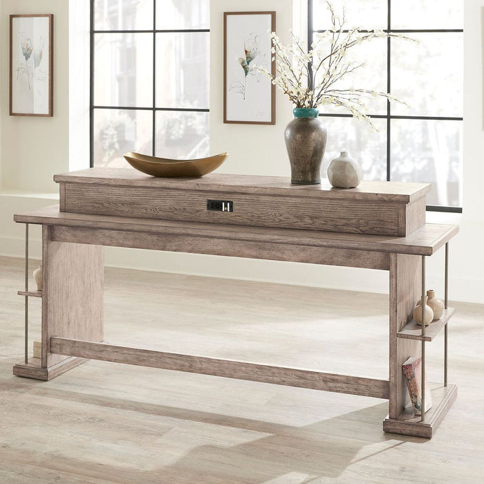 Liberty Furniture City Scape Console Bar Table in White Oak Veneers