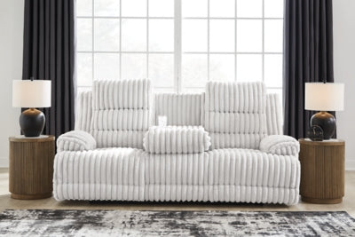 Rhines Falls Power Reclining Sofa with Drop Down Table - Discount Furniture World (Burlington,NC)